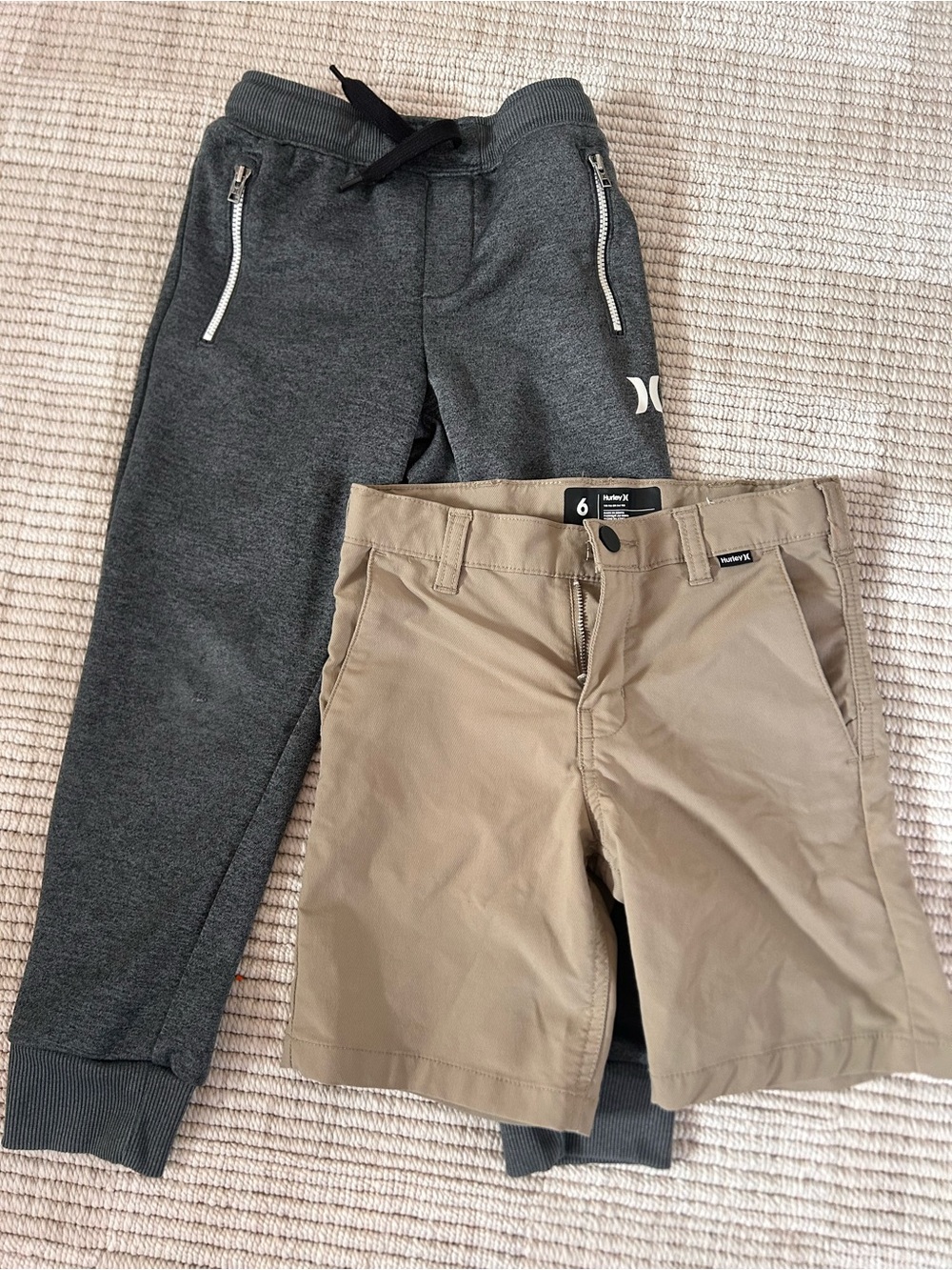 Hurley Kids Joggers and Tan Shorts